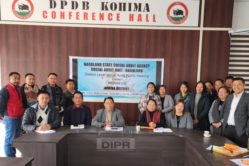The 4th phase district level social audit public hearing under MGNREGA for the FY 2023-24 was convened at DPDB Conference Hall, Kohima on January 19. (Photo Courtesy: DIPR)